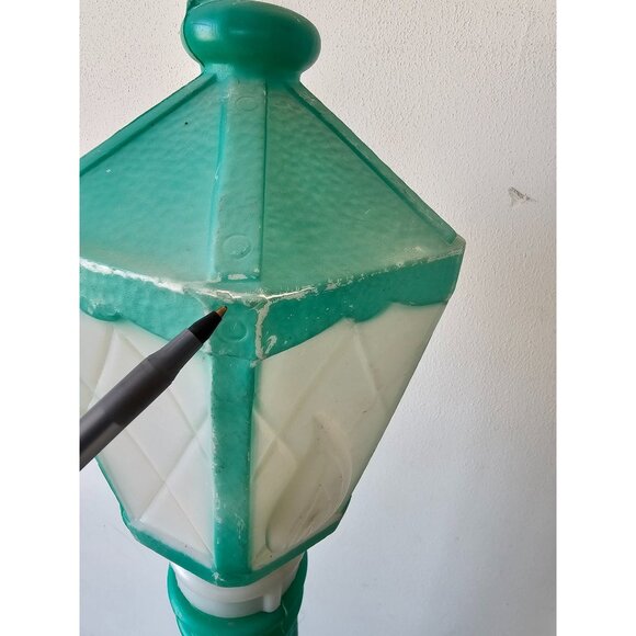 Vintage empire green rare candlestick lamp post blow mold light up Xmas lawn dec - Picture 4 of 10